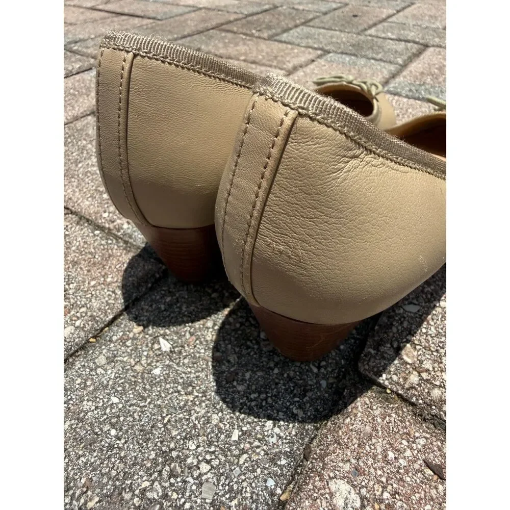 Tory Burch Chelsea Leather Women's Tan Wedge Shoes Size 9.5